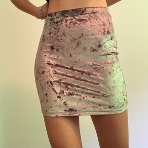 Crushed Velvet Pencil Skirt